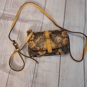 Patricia Nash Elegant Floral Patterned Tan and Brown Women's Bag